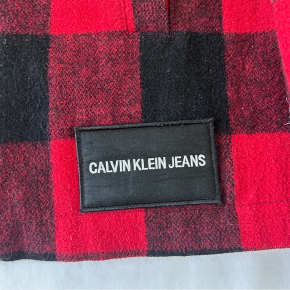 Calvin Klein Men’s Red/Black Buffalo Plaid Lined Zip-Up Jacket Size XL - Picture 2 of 8